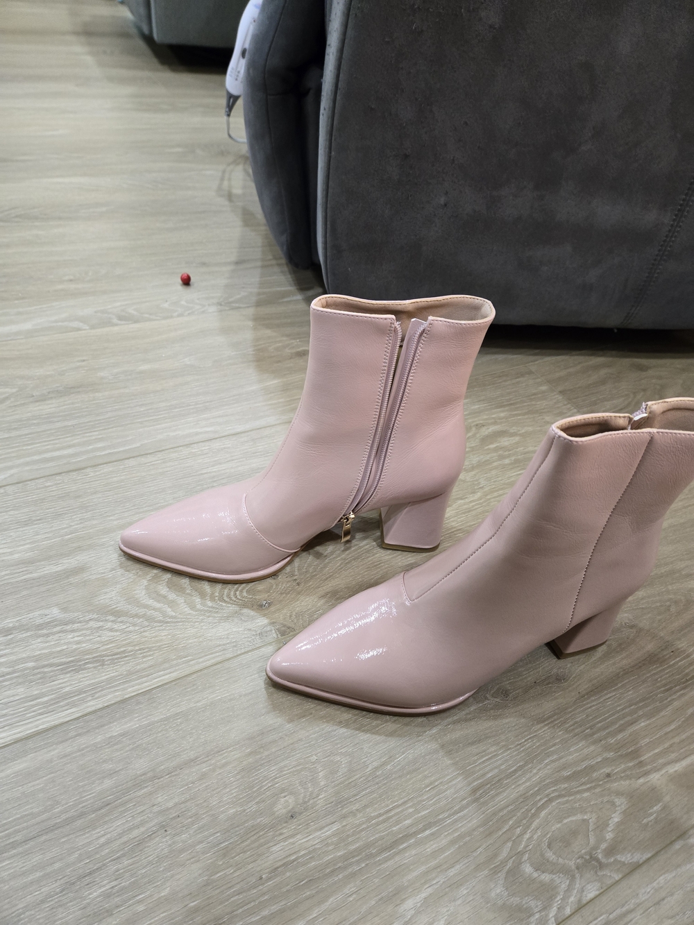 Billini Blush Pink Pointed Toe Wide Width Block Heel Ankle Boots